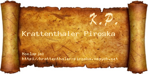 Krattenthaler Piroska névjegykártya