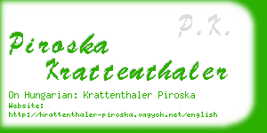 piroska krattenthaler business card